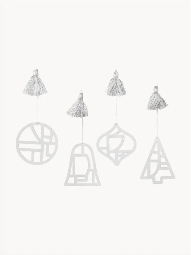 Kalėdinių žaisliukų komplektas (4vnt) DI4850 - €10 Save 50% __label:Pristatymas 1-2 d.d., color-balta, kaledos,