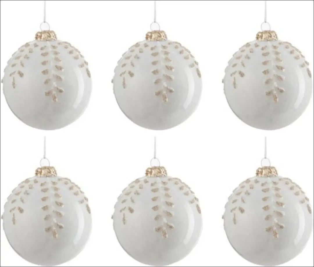 Kalėdinių žaisliukų komplektas (6vnt) DI10448 - €21 Save 50% __label:Pristatymas 1-2 d.d., color-auksine, color-balta,