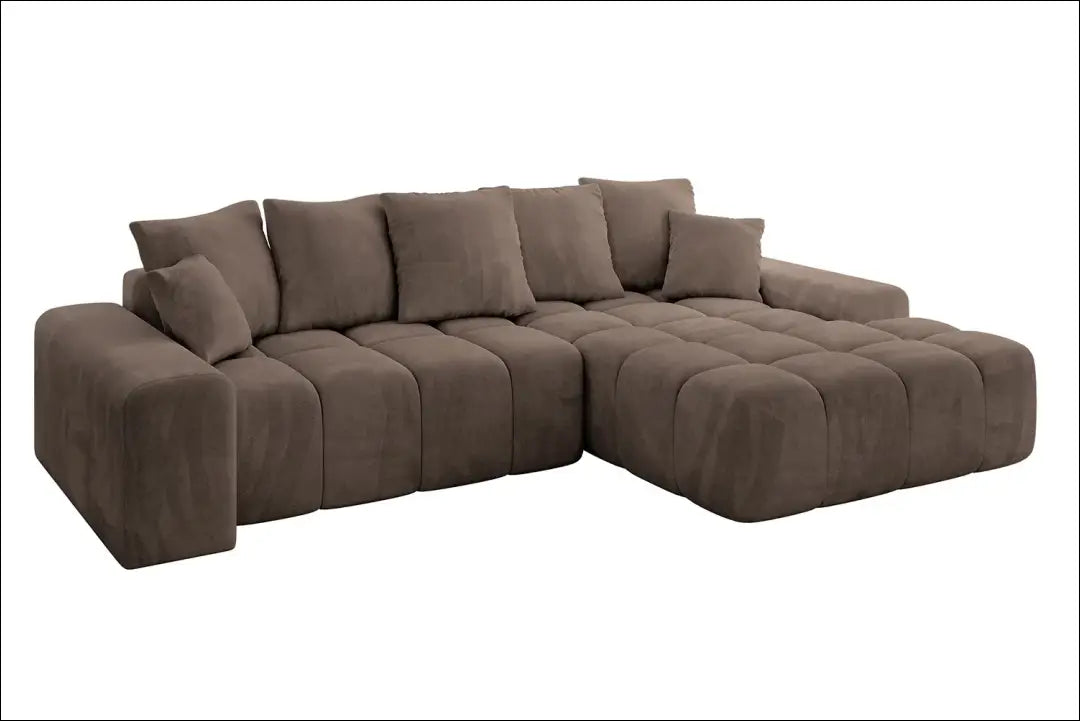 Kampinė sofa-lova MI965 - €696 Save 40% __label:Pristatymas 1-2 d.d., color-ruda, kampai, material-aksomas,