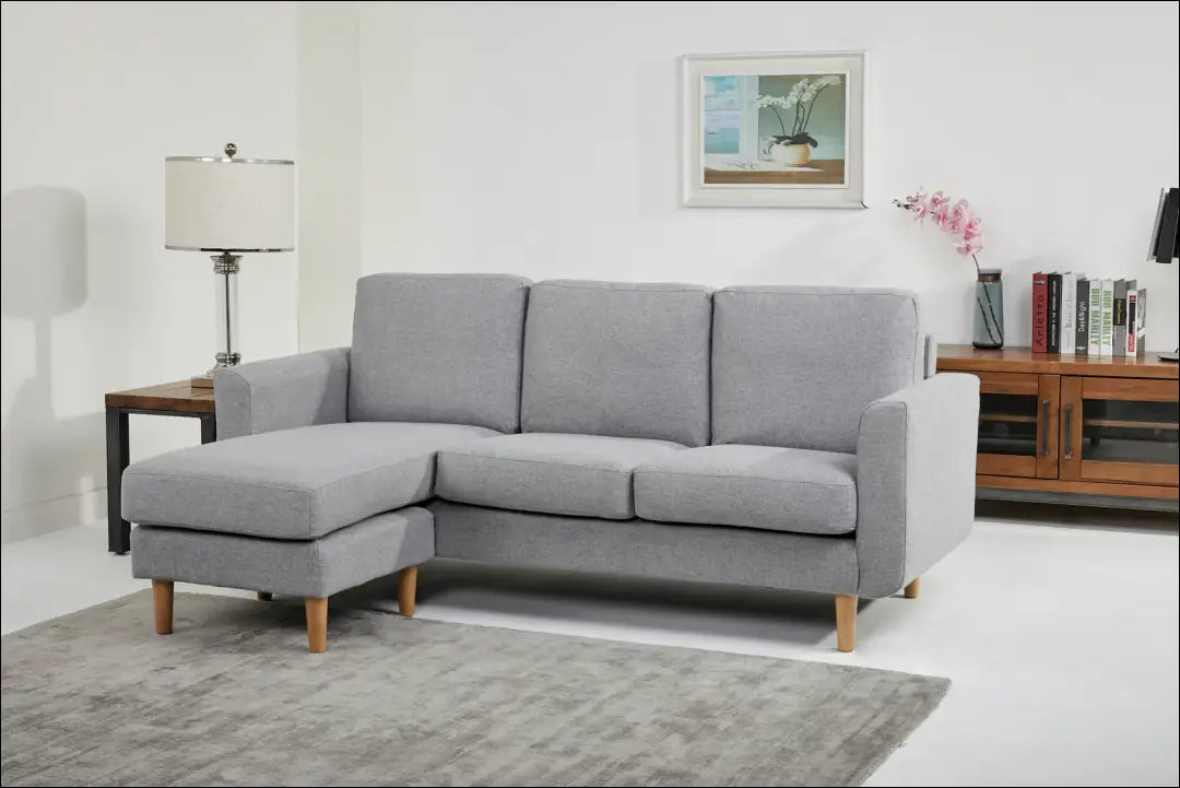 Kampinė sofa MI802 - €395 Save 50% __label:Pristatymas 1-2 d.d., color-pilka, geras, material-gobelenas, minksti Virš