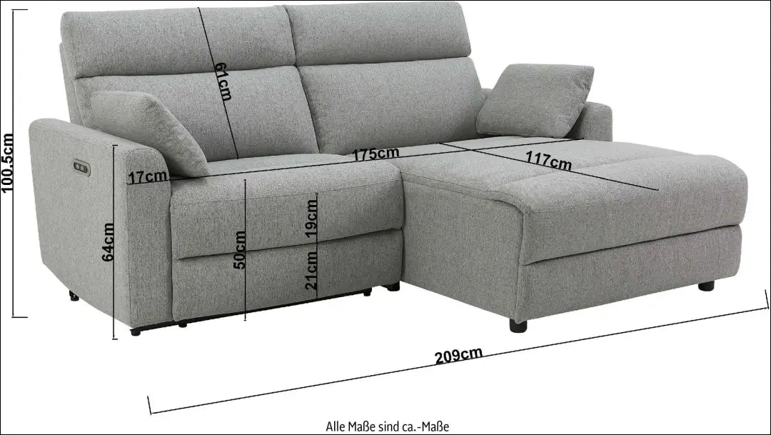 Elektra valdoma kampinė sofa MI912 - €650 Save 50% __label:Pristatymas 1-2 d.d., color-pilka, kampai,