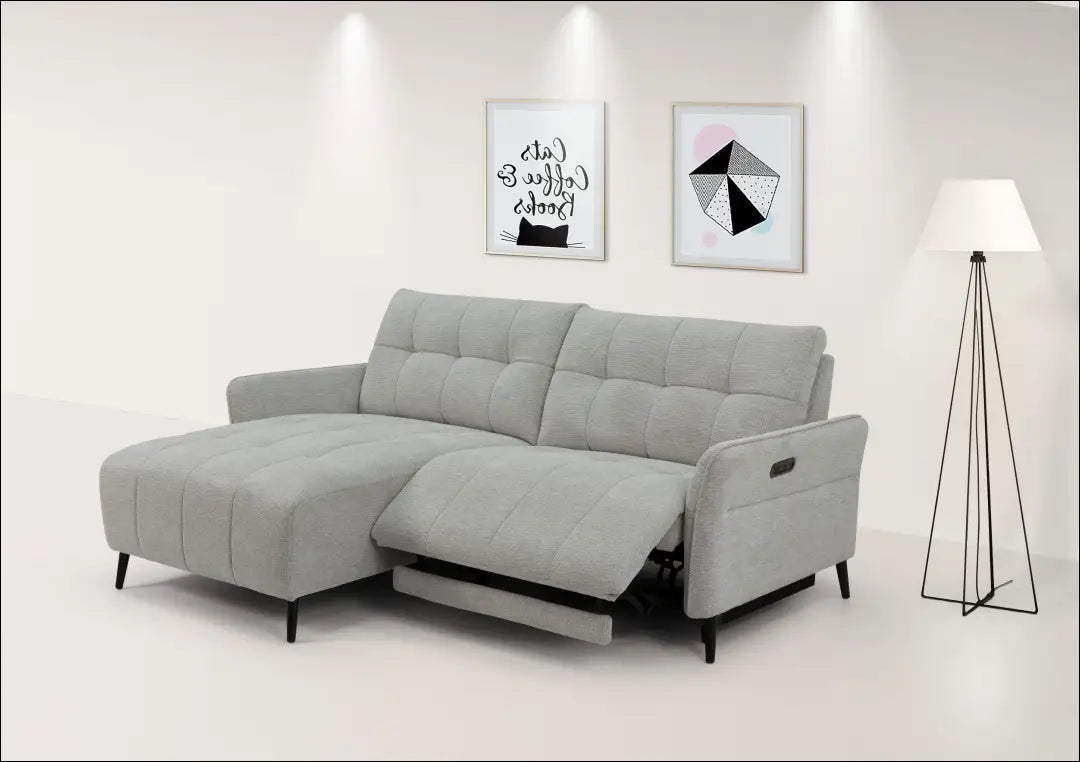 Kampinė sofa su atsilošimo funkcija MI877 - €645 Save 50% __label:Pristatymas 1-2 d.d., color-pilka, kampai,