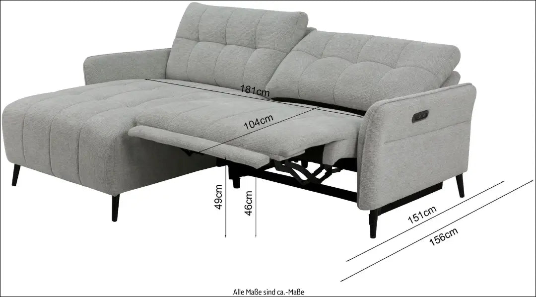 Kampinė sofa su atsilošimo funkcija MI877 - €645 Save 50% __label:Pristatymas 1-2 d.d., color-pilka, kampai,