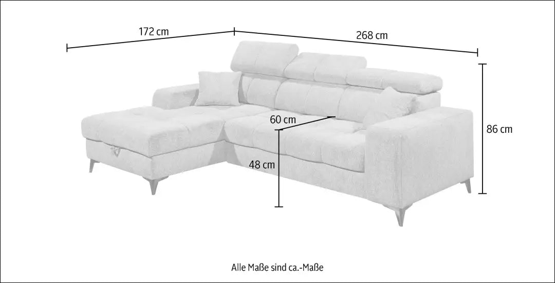 Kampinė sofa su miegama funkcija MI878 - €900 Save 50% __label:Pristatymas 1-2 d.d., color-pilka, kampai,
