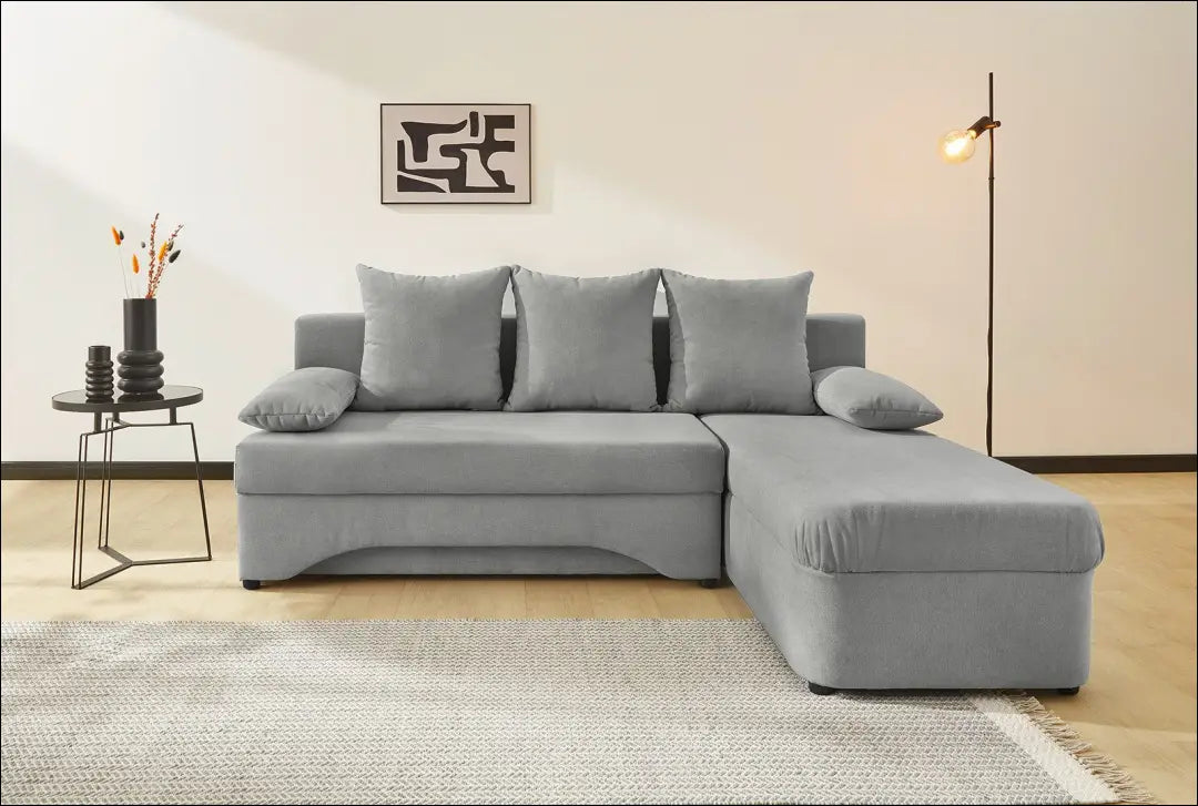 Kampinė sofa su miegama funkcija MI880 - €340 Save 50% __label:Pristatymas 1-2 d.d., color-pilka, kampai,