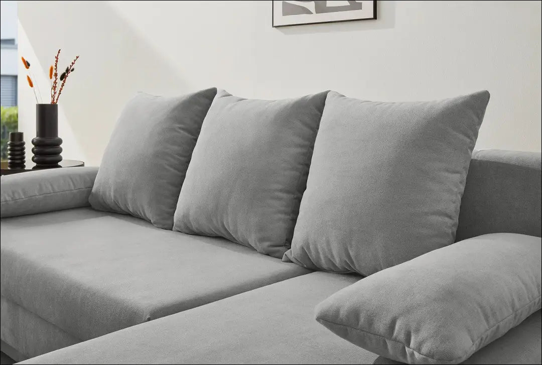 Kampinė sofa su miegama funkcija MI880 - €340 Save 50% __label:Pristatymas 1-2 d.d., color-pilka, kampai,