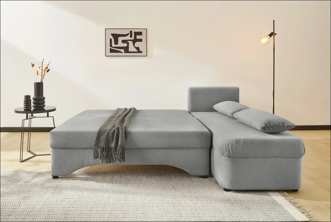 Kampinė sofa su miegama funkcija MI880 - €340 Save 50% __label:Pristatymas 1-2 d.d., color-pilka, kampai,