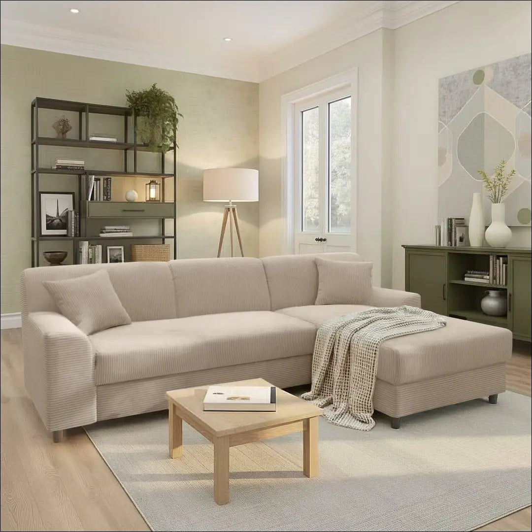 Kampinė sofa su miegama funkcija MI881 - €795 Save 50% __label:Pristatymas 1-2 d.d., color-kremas, kampai,