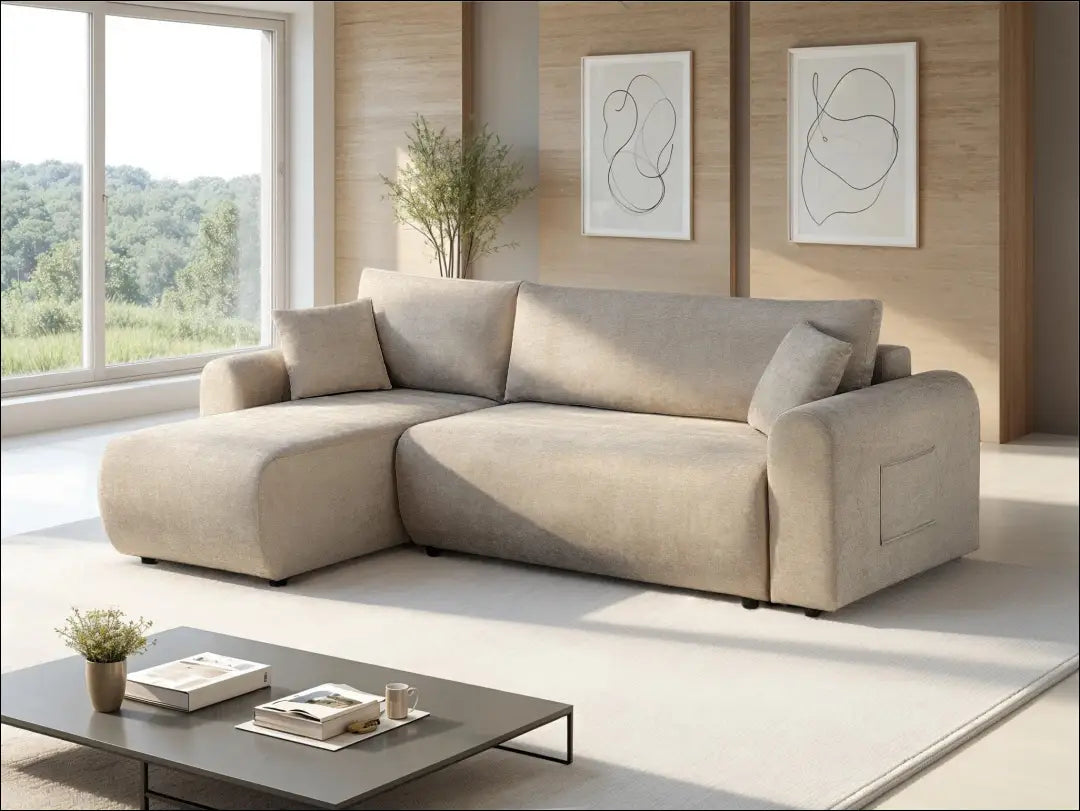 Kampinė sofa su miegama funkcija MI929 - €470 Save 50% __label:Pristatymas 1-2 d.d., color-smelio, kampai,