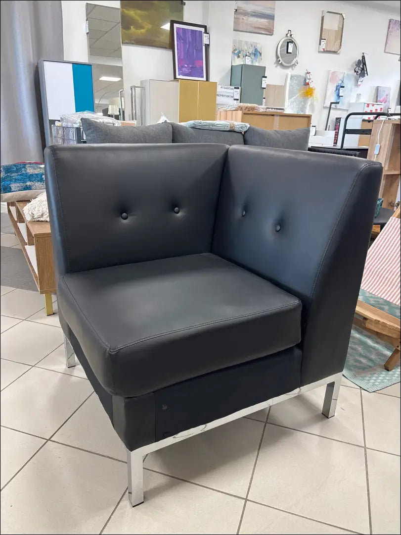 Kampinis fotelis MI814 - €30 Save 50% 25-50, __label:Pristatymas 1-2 d.d., color-juoda, foteliai, material-dirbtine-oda