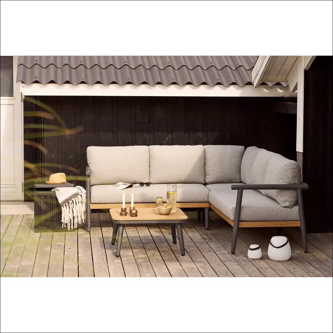 Kampinis lauko baldų komplektas aliuminis antracito pilka su pagalvėlėmis RD1120 - €1,491 Save 15% __label:Pristatymas