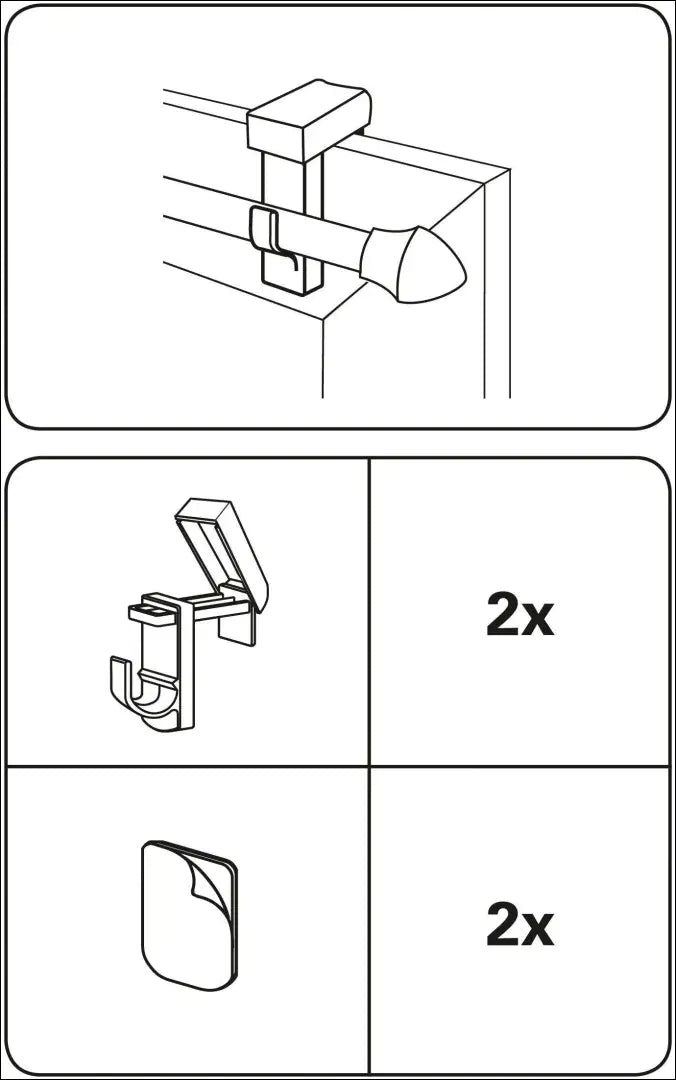 Karnizo laikikliai (2vnt) KI1524 - €8 Save 50% __label:Pristatymas 1-2 d.d., color-balta, kita, material-plastikas,