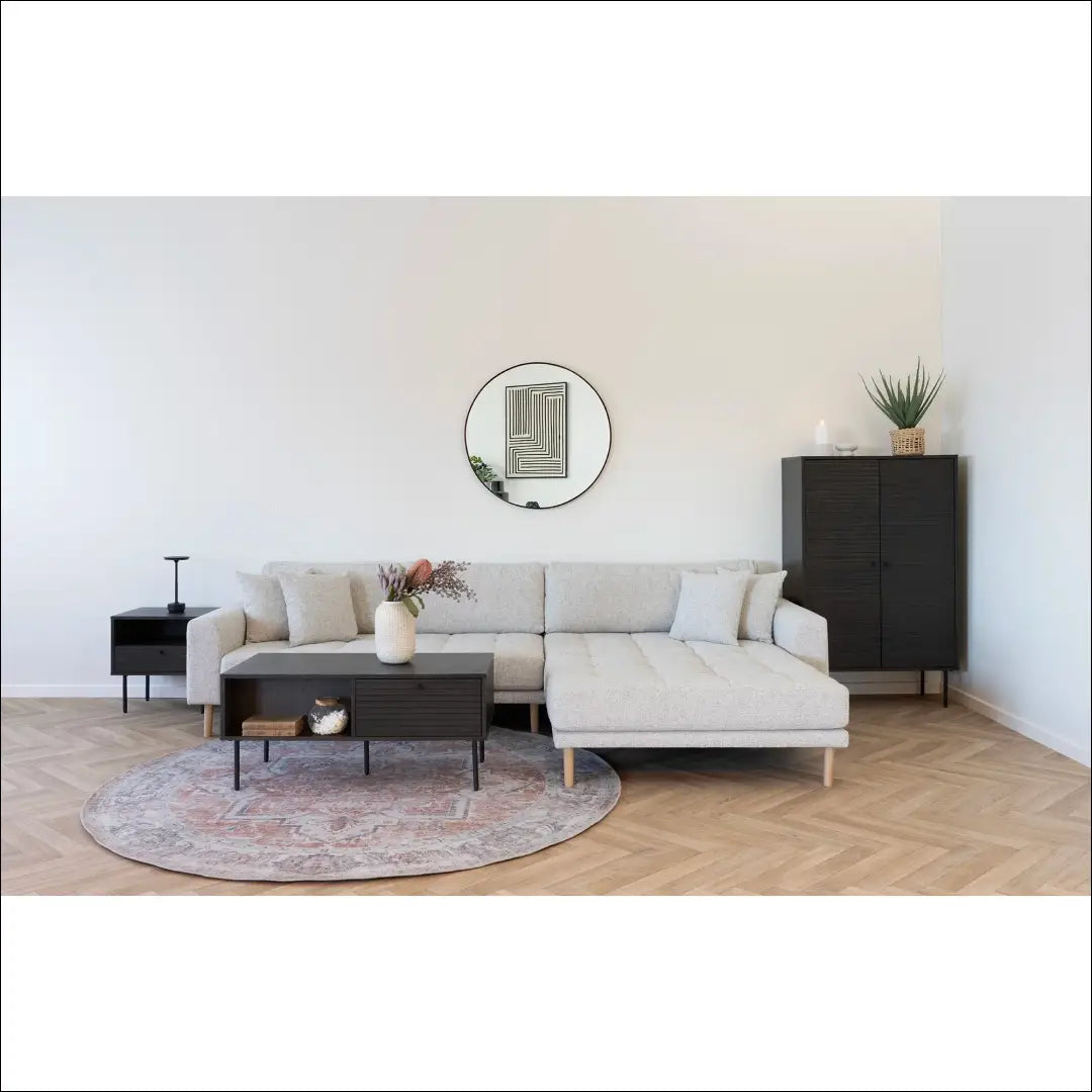 Kavos staliukas 2 stalčiai ąžuolo fanera dūminės spalvos juodo metalo kojelės 50x100x45 cm RD338 - €293 Save 15%
