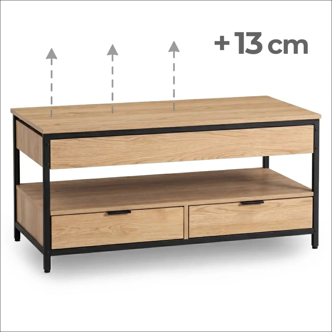 Kavos staliukas 100 cm ąžuolo spalvos/juodas TE2529 - €134 Save 15% __label:Pristatymas 5-14 d.d., Newelite Naujausi