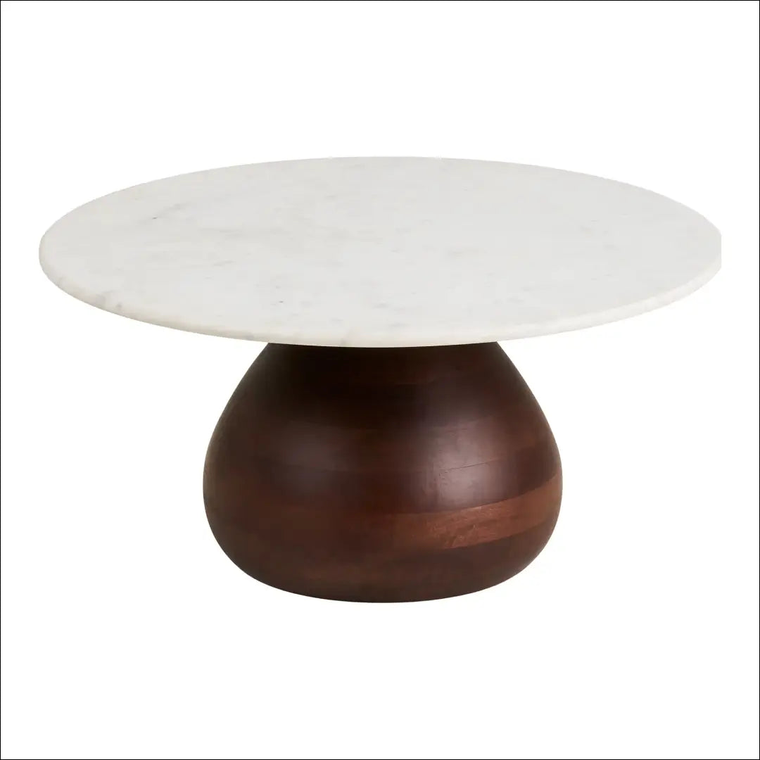 Kavos staliukas mango mediena/marmuras tamsiai ruda/balta ø70x35 cm RD376 - €356 Save 15% Balta / ruda, Coffee tables,