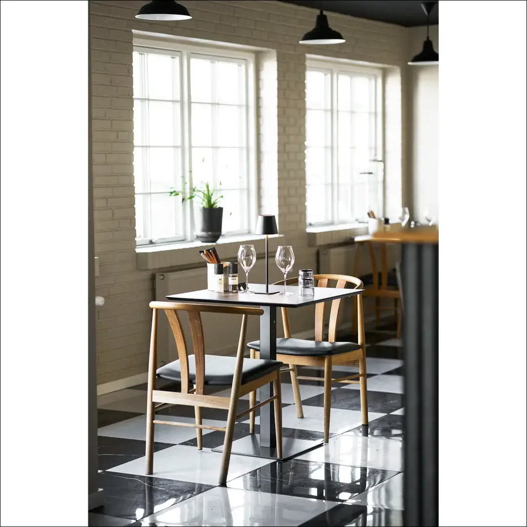 Kavos staliukas melaminas tamsaus akmens imitacija juodo metalo pagrindas 70x70x75 cm RD451 - €211 Save 15%
