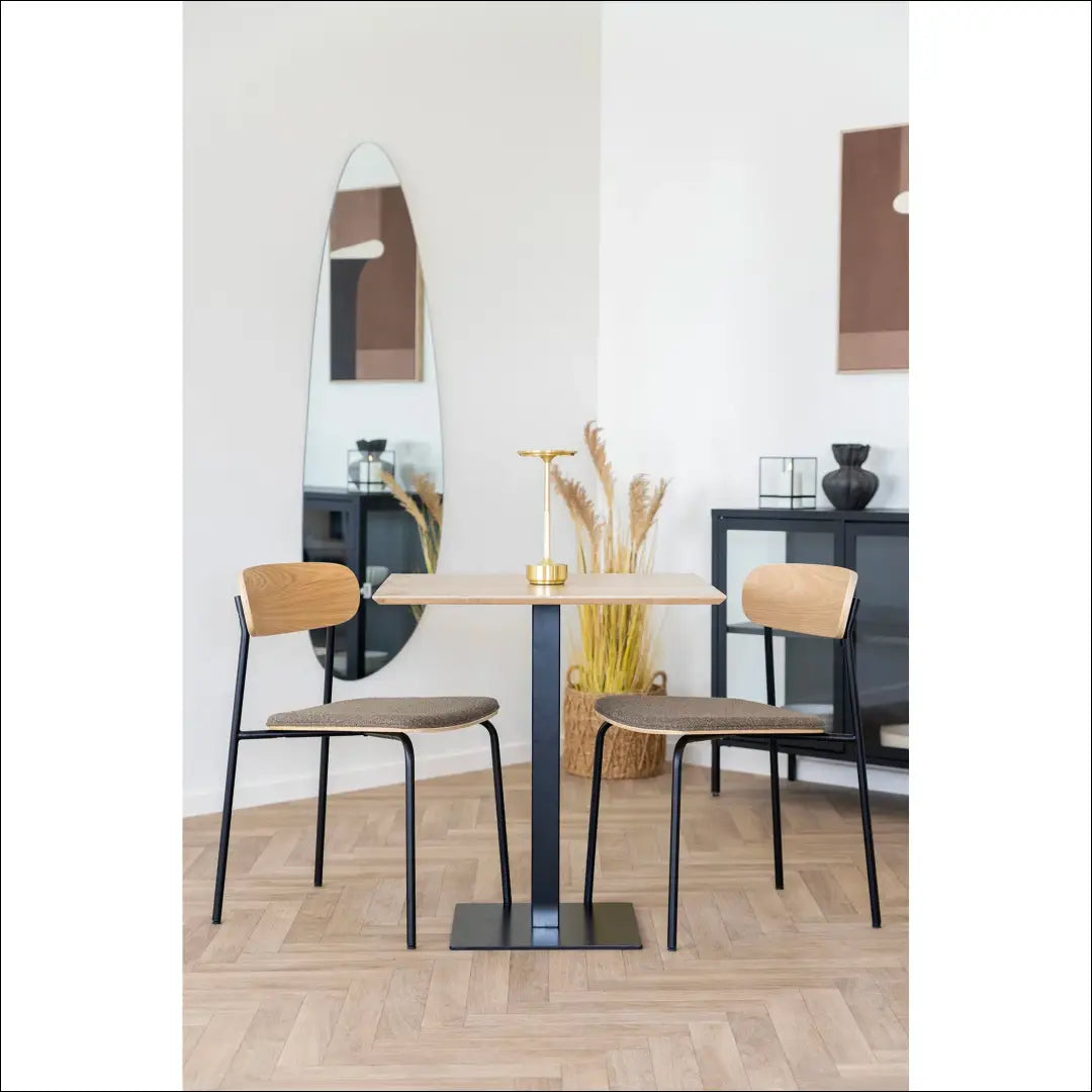 Kavos staliukas melamino spalvos natūralus juodo metalo pagrindas 70x70x75 cm RD450 - €211 Save 15% __label:Pristatymas