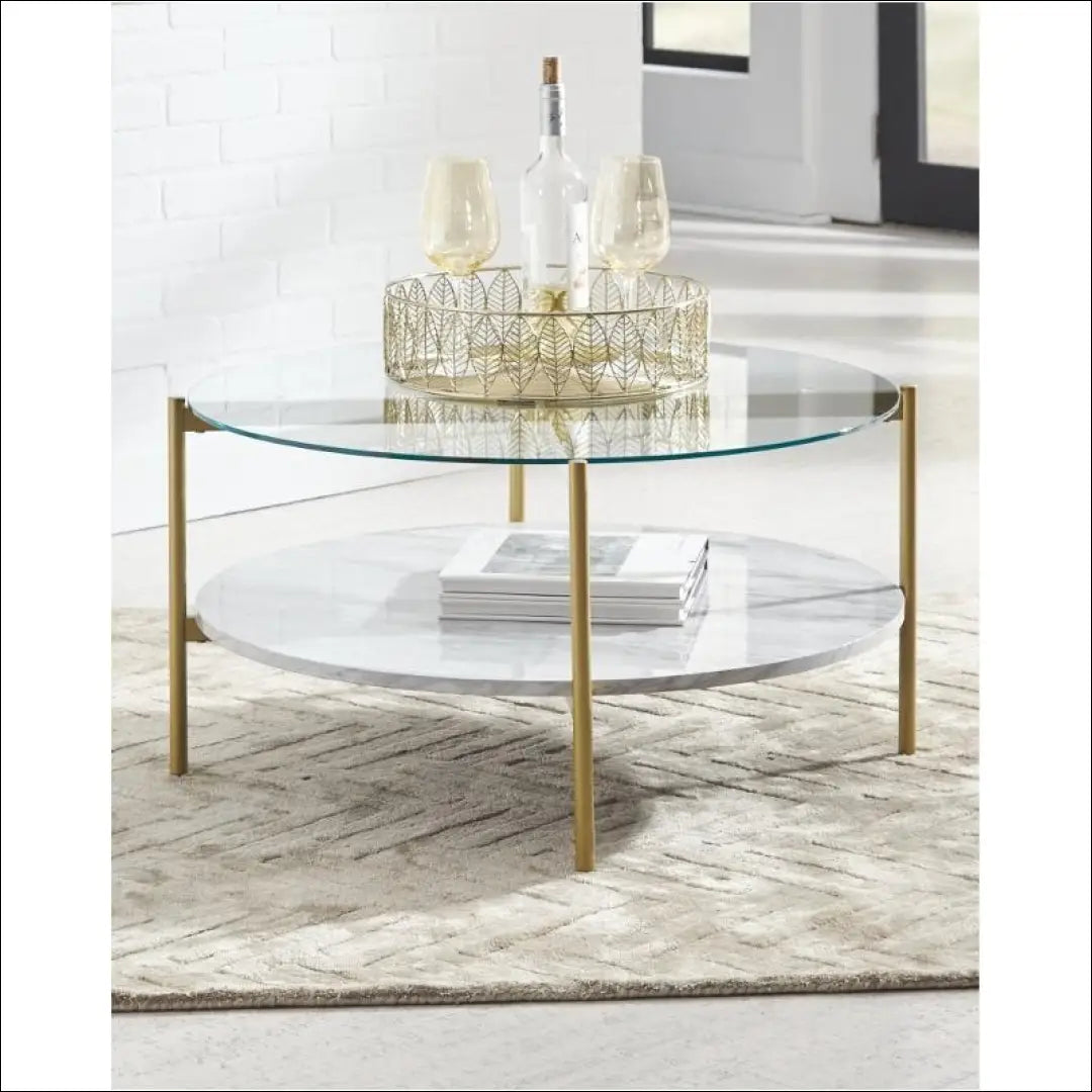 Kavos staliukas SI1936 - €139 Save 50% 100-200, __label:Pristatymas 1-2 d.d., color-auksine, color-balta,