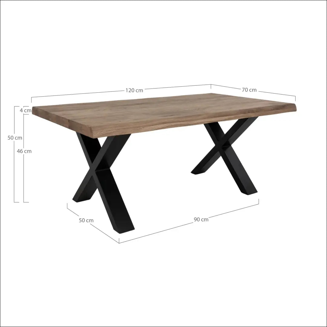 Kavos staliukas su banguotais kraštais ąžuolo spalvos rūkytos medienos 70x120x50 cm RD333 - €503 Save 15%