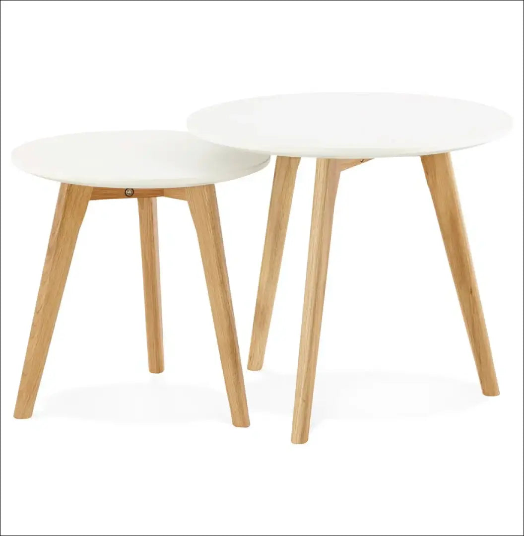 Kavos staliukų komplektas (2vnt) SI1889 - €65 Save 50% 50-100, __label:Pristatymas 1-2 d.d., color-balta, color-ruda,