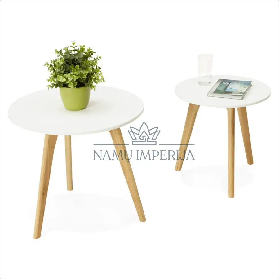 Kavos staliukų komplektas (2vnt) SI1889 - €65 Save 50% 50-100, __label:Pristatymas 1-2 d.d., color-balta, color-ruda,