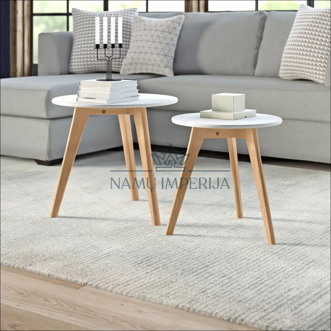 Kavos staliukų komplektas (2vnt) SI1889 - €65 Save 50% 50-100, __label:Pristatymas 1-2 d.d., color-balta, color-ruda,