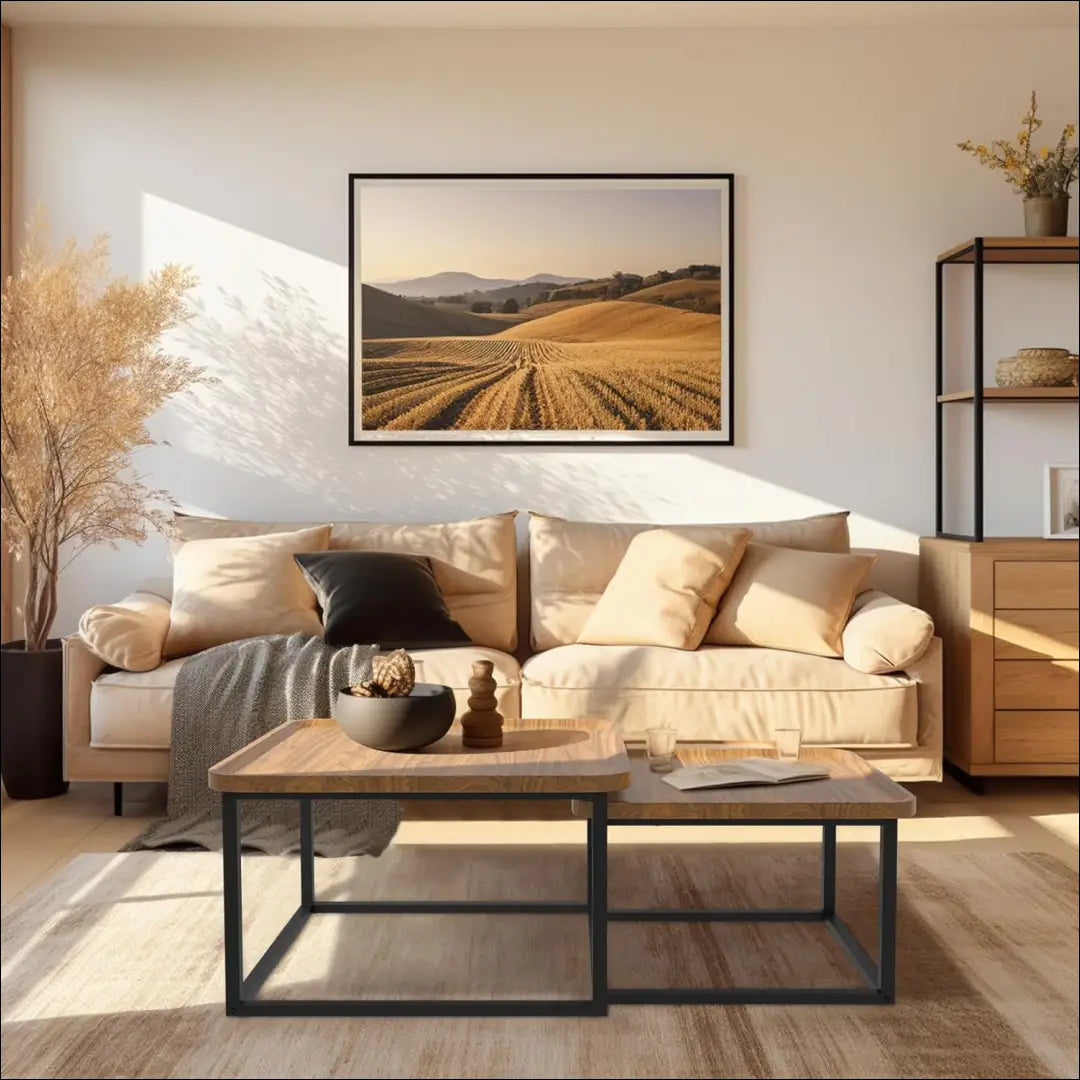 Kavos staliukų komplektas (2vnt) SI1935 - €124 Save 50% 100-200, __label:Pristatymas 1-2 d.d., color-juoda, color-ruda,