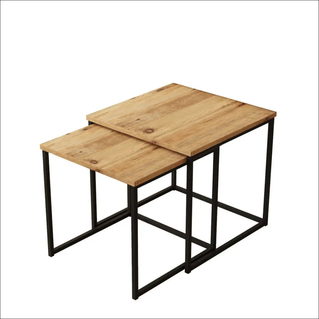 Kavos staliukų komplektas (2vnt) SI1981 - €113 Save 50% 100-200, __label:Pristatymas 1-2 d.d., color-juoda, color-ruda,