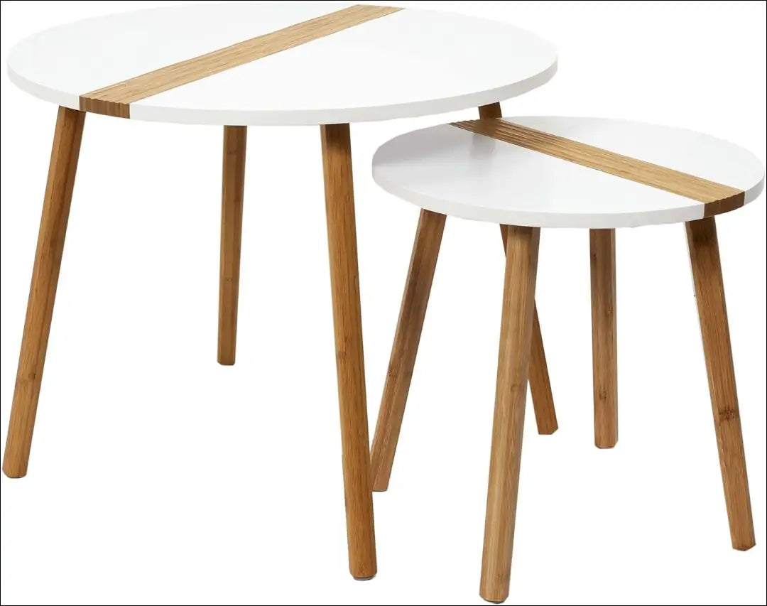 Kavos staliukų komplektas (2vnt) SI1985 - €68 Save 50% 50-100, __label:Pristatymas 1-2 d.d., color-balta, color-ruda,