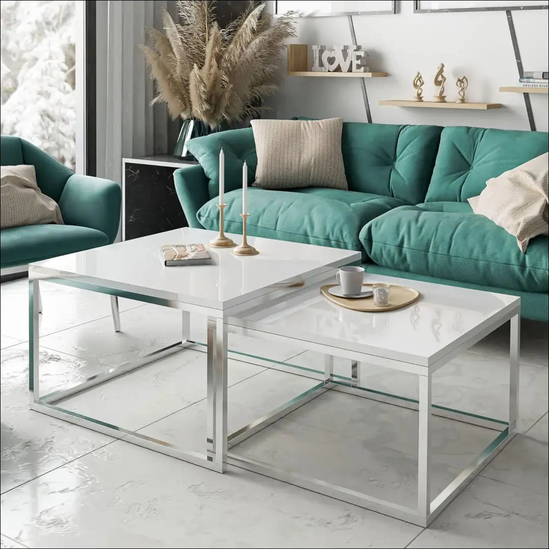 Kavos staliukų komplektas (2vnt) SI2002 - €145 Save 50% 100-200, __label:Pristatymas 1-2 d.d., color-balta,