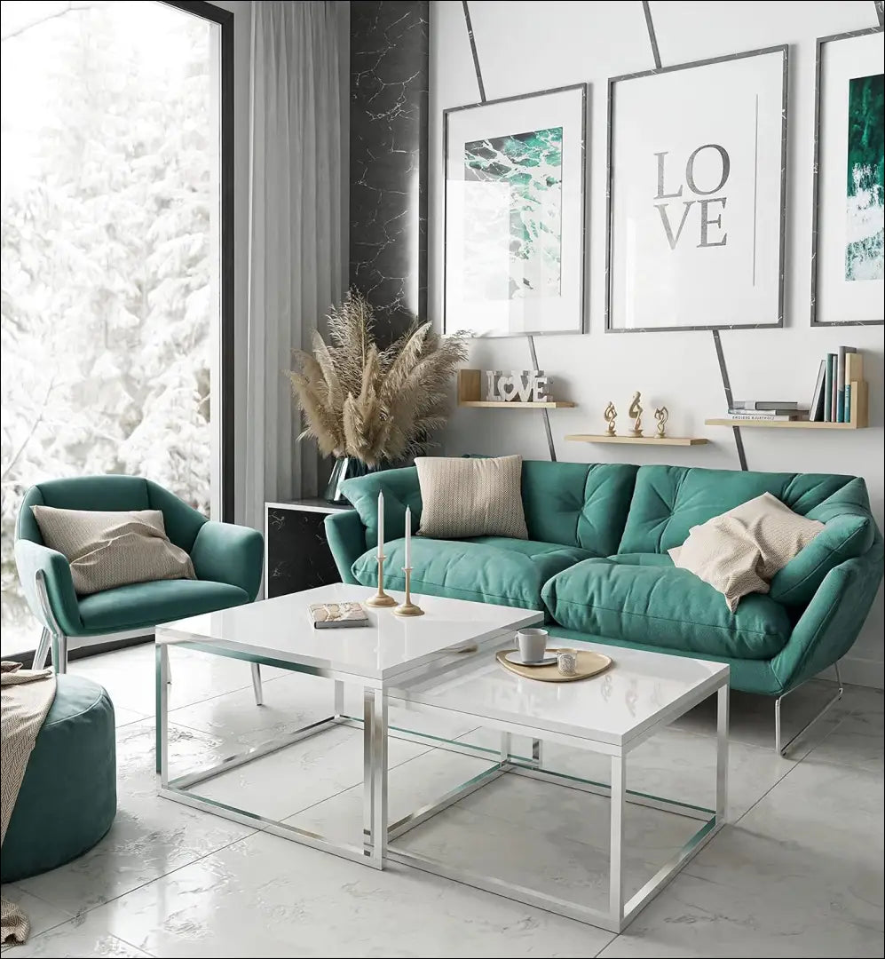 Kavos staliukų komplektas (2vnt) SI2002 - €145 Save 50% 100-200, __label:Pristatymas 1-2 d.d., color-balta,