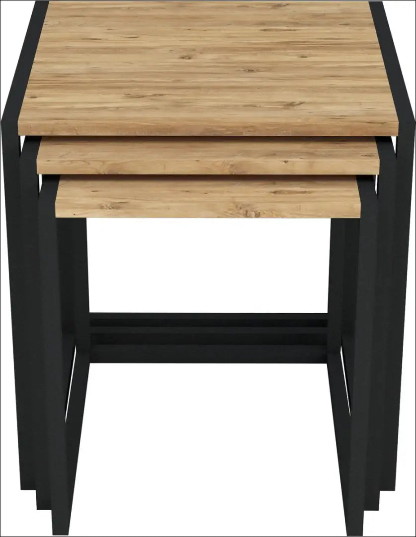 Kavos staliukų komplektas (3vnt) SI1735 - €89 Save 55% 50-100, __label:Pristatymas 1-2 d.d., color-juoda, color-ruda,