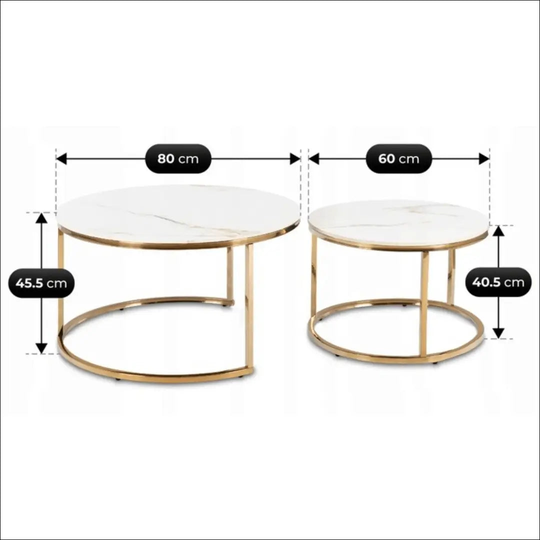 Kavos staliukų rinkinys baltos spalvos / auksinės TE1006 - €170 Save 15% 100-200, __label:Pristatymas 5-14 d.d., elite,