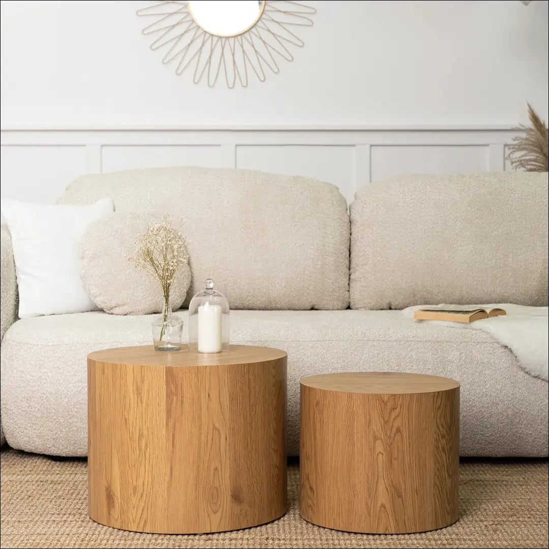Kavos staliukų rinkinys iš MDF ąžuolo spalvos TE280 - €130 Save 15% 100-200, __label:Pristatymas 5-14 d.d., elite,