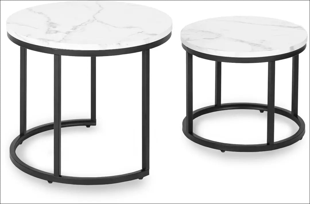 Kavos staliukų rinkinys iš MDF baltos spalvos / marmuro TE084 - €83 Save 15% 50-100, __label:Pristatymas 5-14 d.d.,