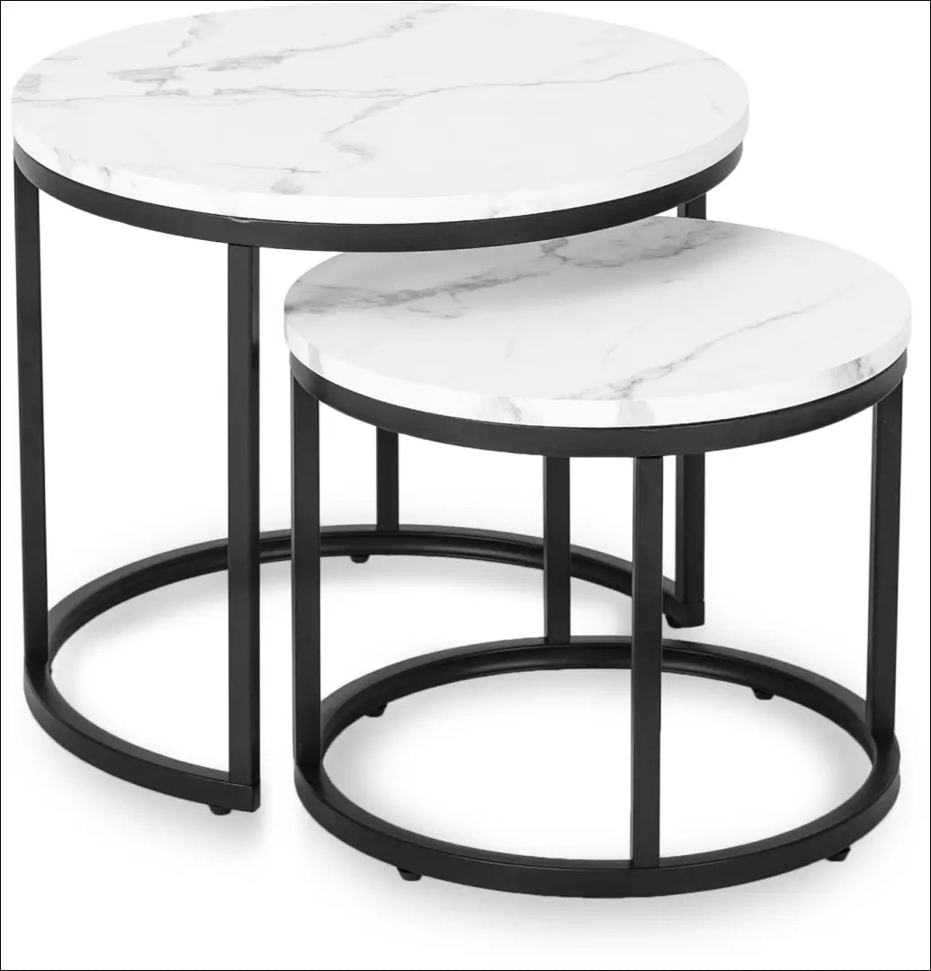 Kavos staliukų rinkinys iš MDF baltos spalvos / marmuro TE084 - €83 Save 15% 50-100, __label:Pristatymas 5-14 d.d.,