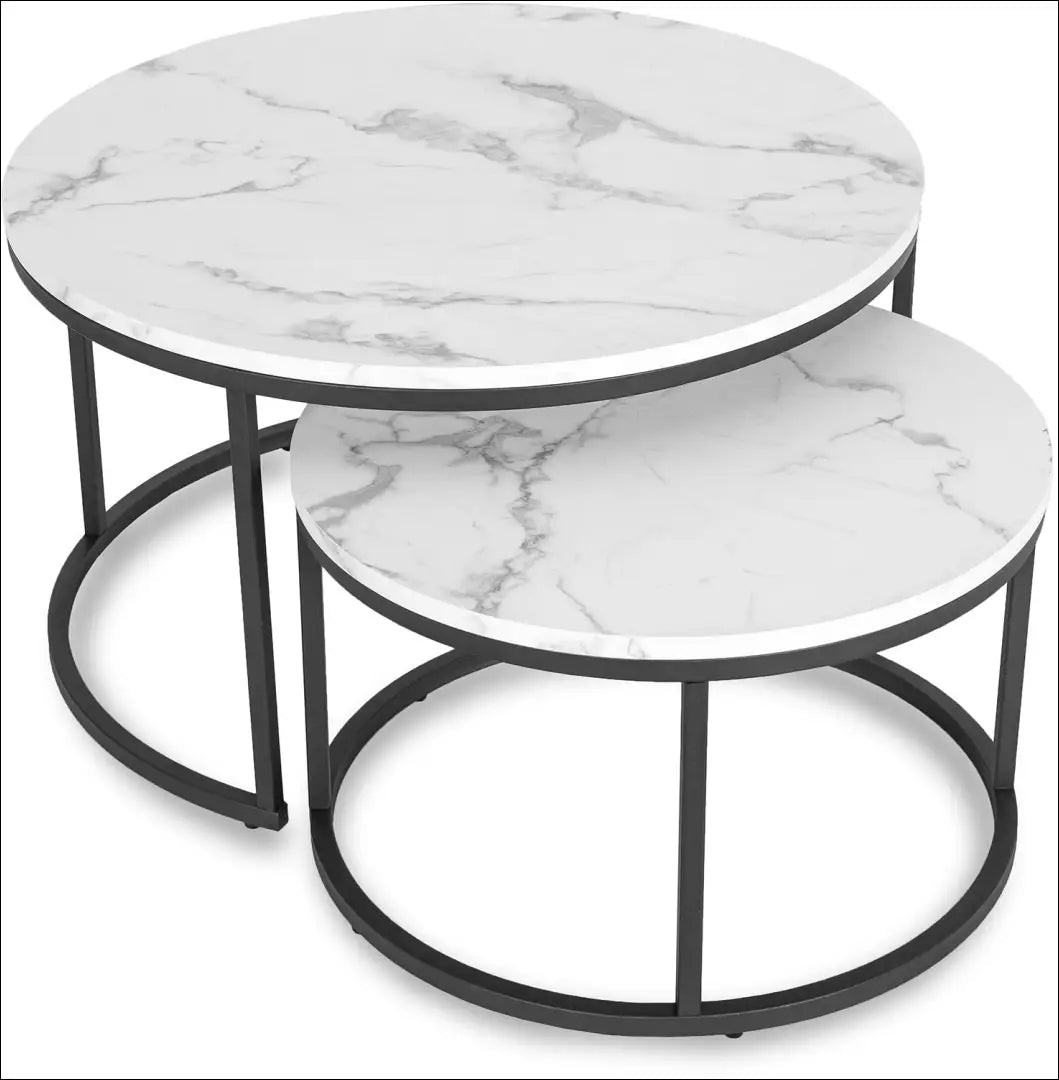 Kavos staliukų rinkinys iš MDF baltos spalvos / marmuro TE126 - €111 Save 15% 100-200, __label:Pristatymas 5-14 d.d.,