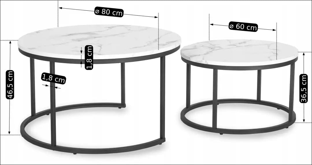 Kavos staliukų rinkinys iš MDF baltos spalvos / marmuro TE126 - €111 Save 15% 100-200, __label:Pristatymas 5-14 d.d.,