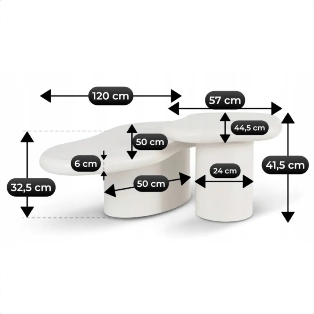 Kavos staliukų rinkinys iš MDF baltos spalvos TE1155 - €255 Save 15% __label:Pristatymas 5-14 d.d., elite, over-200,
