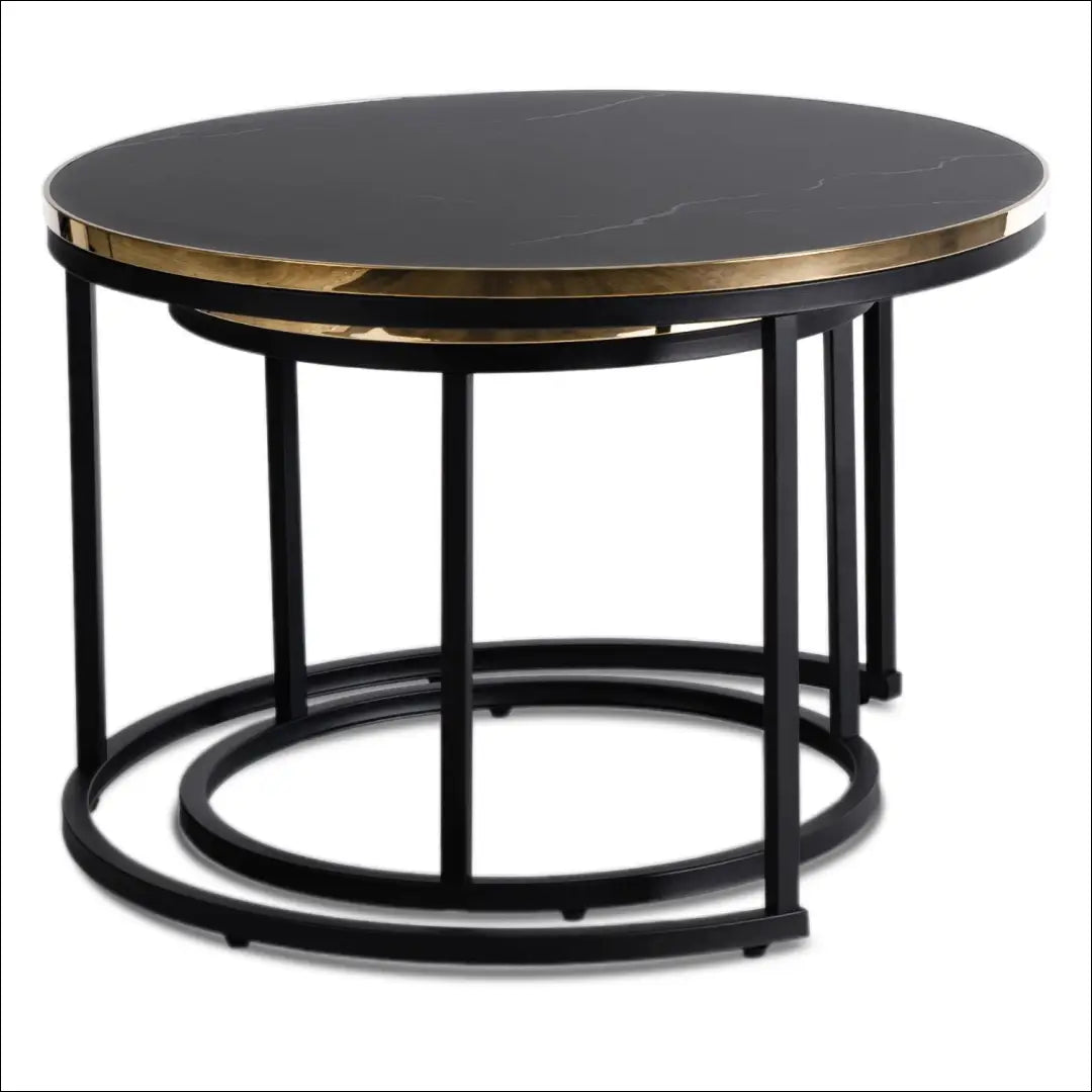Kavos staliukų rinkinys iš MDF juodos spalvos / auksinės TE488 - €99 Save 15% 50-100, __label:Pristatymas 5-14 d.d.,