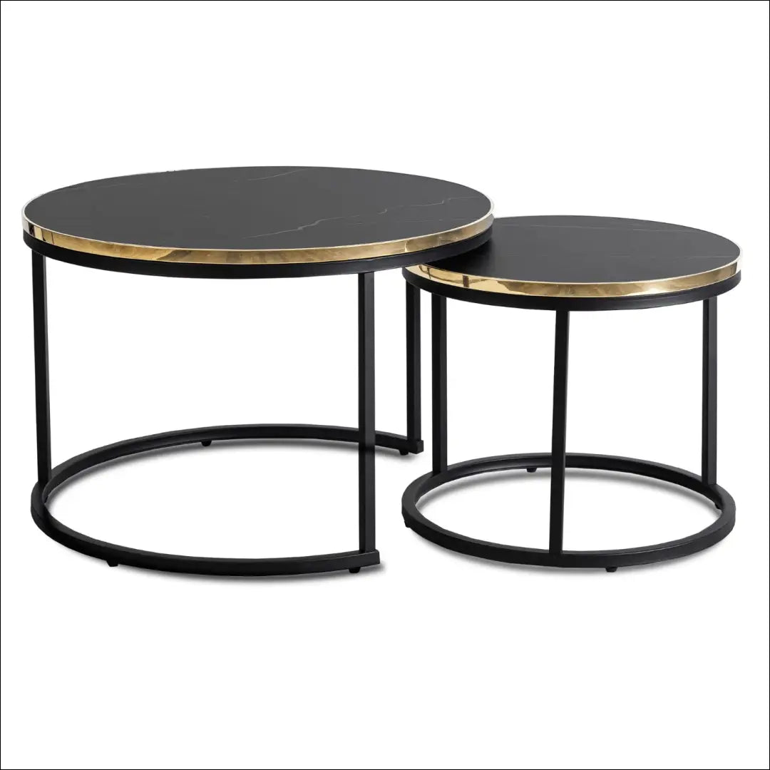 Kavos staliukų rinkinys iš MDF juodos spalvos / auksinės TE488 - €99 Save 15% 50-100, __label:Pristatymas 5-14 d.d.,