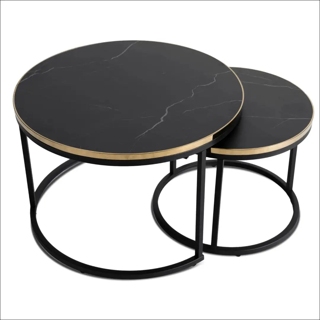 Kavos staliukų rinkinys iš MDF juodos spalvos / auksinės TE488 - €99 Save 15% 50-100, __label:Pristatymas 5-14 d.d.,