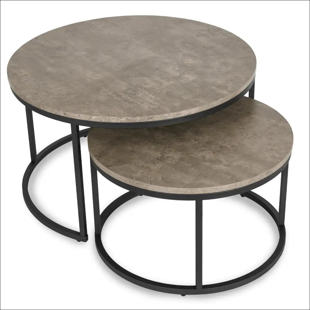 Kavos staliukų rinkinys iš MDF juodos spalvos / betono TE129 - €106 Save 15% 100-200, __label:Pristatymas 5-14 d.d.,