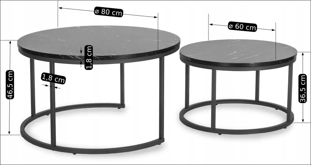Kavos staliukų rinkinys iš MDF juodos spalvos / marmuro TE127 - €113 Save 15% 100-200, __label:Pristatymas 5-14 d.d.,