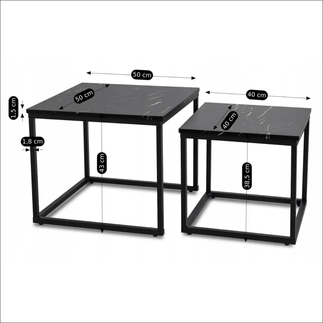 Kavos staliukų rinkinys iš MDF juodos spalvos / marmuro TE482 - €47 Save 15% 25-50, __label:Pristatymas 5-14 d.d.,
