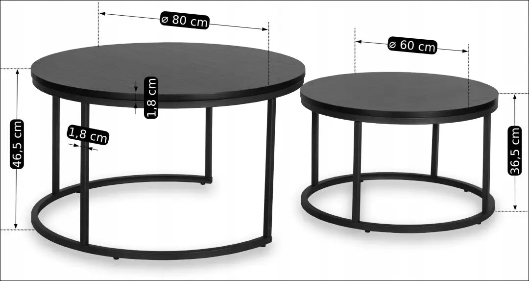 Kavos staliukų rinkinys iš MDF juodos spalvos TE124 - €111 Save 15% 100-200, __label:Pristatymas 5-14 d.d., elite,