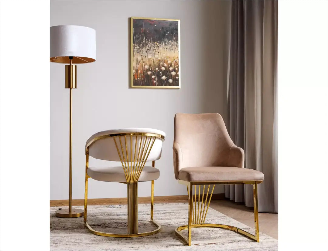 Kėdė AL015 - __label:Pristatymas 5-14 d.d., color-auksine, color-kremas, color-smelio, kedes-valgomojo Virš €200