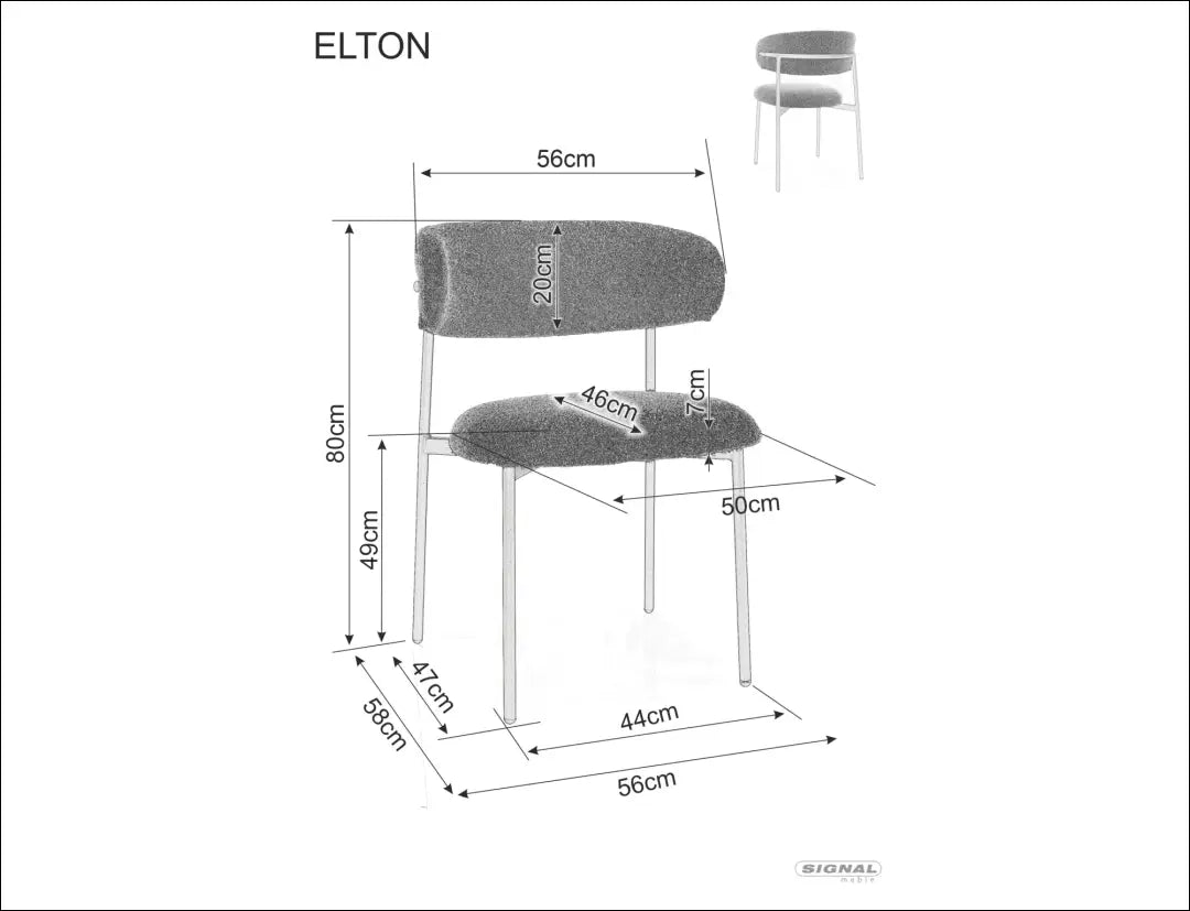 Kėdė AL025 - 50-100, __label:Pristatymas 5-14 d.d., boucle, color-kremas, color-pilka €50 to €100 Kitchen & Dining Room