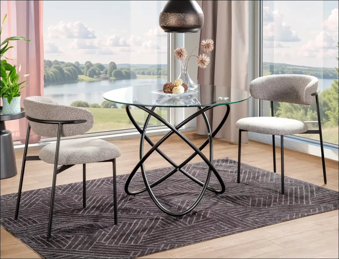 Kėdė AL025 - 50-100, __label:Pristatymas 5-14 d.d., boucle, color-kremas, color-pilka €50 to €100 Kitchen & Dining Room