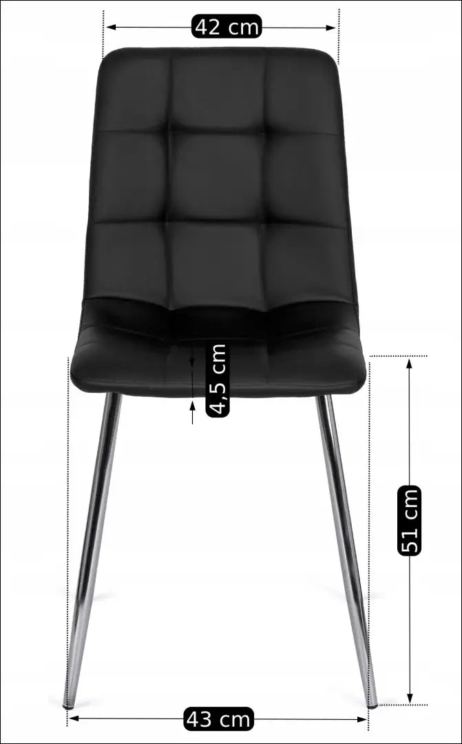 Kėdė iš eko odos juodos spalvos TE138 - €43 Save 15% 25-50, __label:Pristatymas 5-14 d.d., elite, Krzesła, spalva-juoda